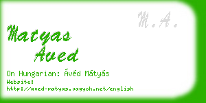 matyas aved business card