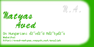 matyas aved business card